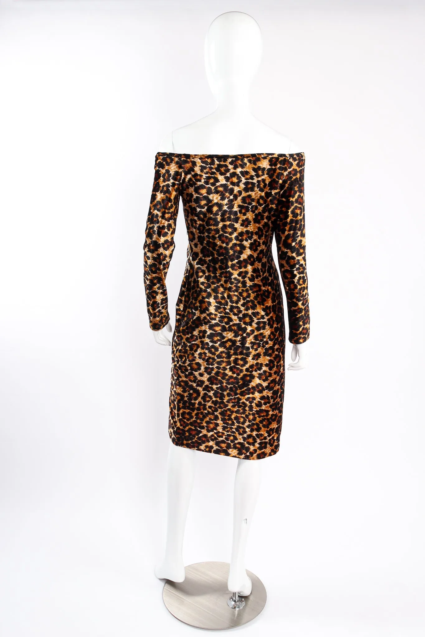 1989 A/W  Leopard Stretch Velvet Cocktail Dress