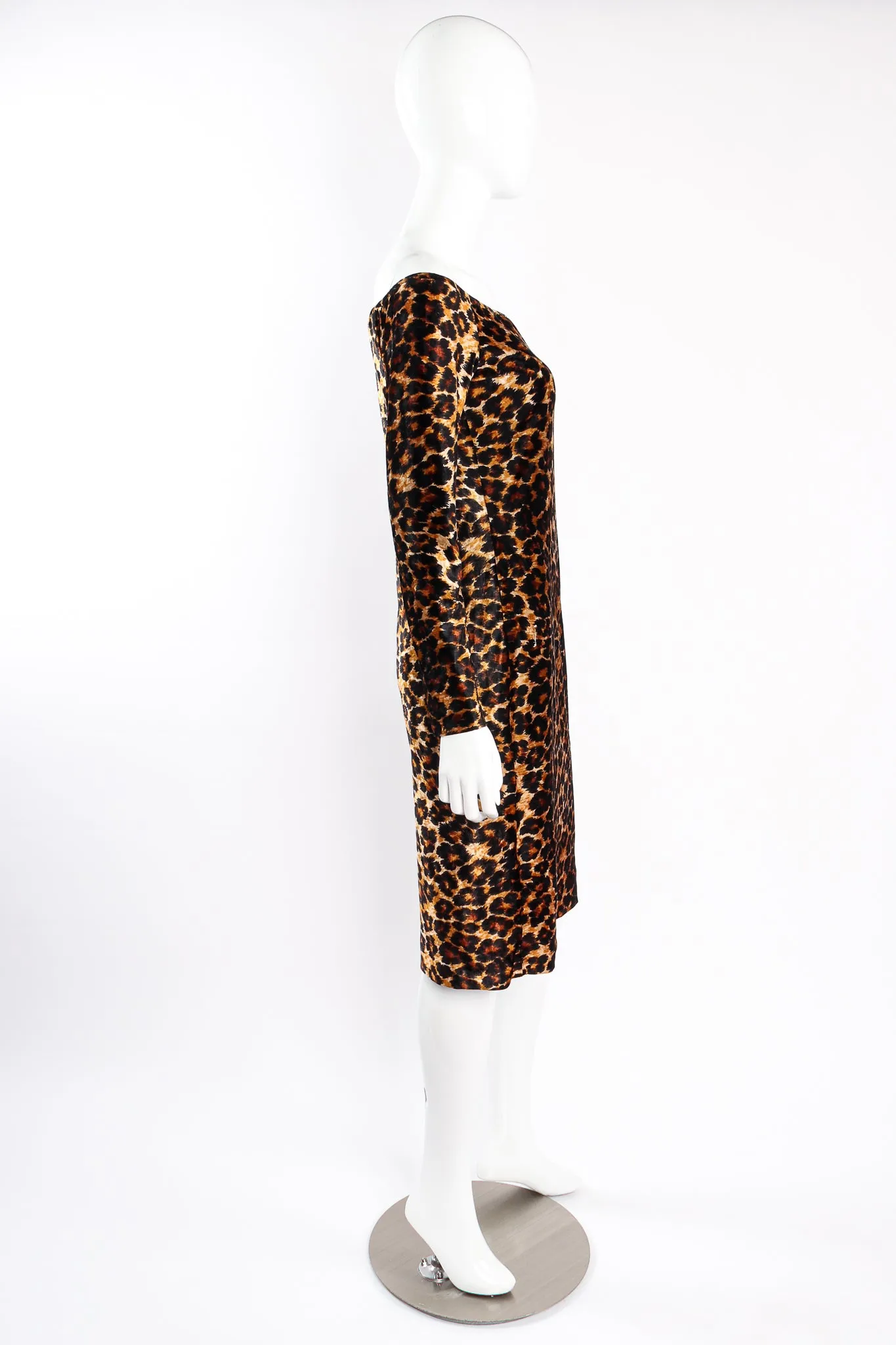 1989 A/W  Leopard Stretch Velvet Cocktail Dress