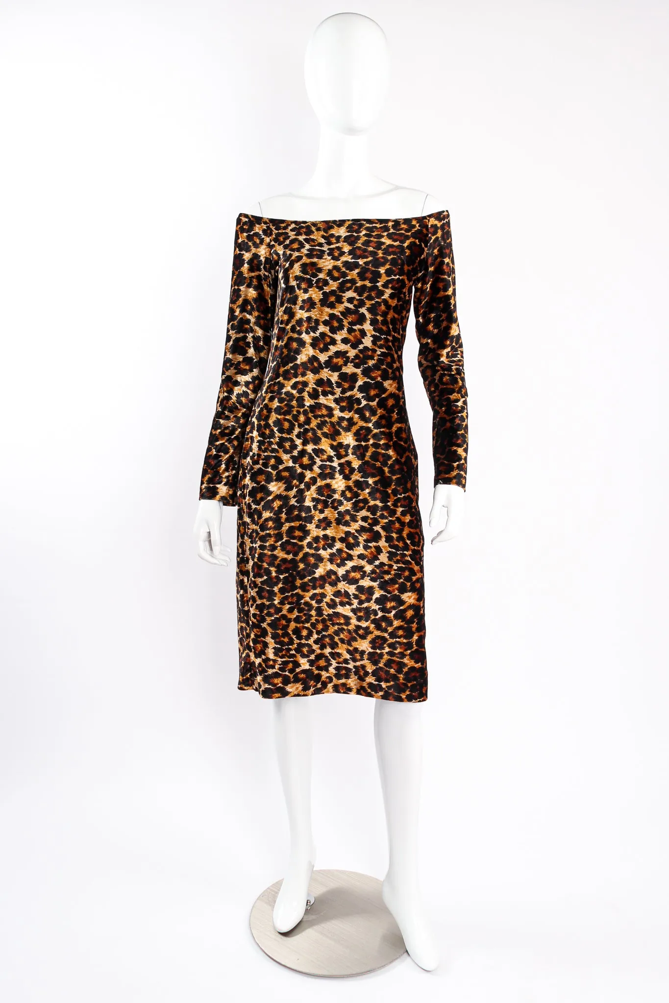 1989 A/W  Leopard Stretch Velvet Cocktail Dress