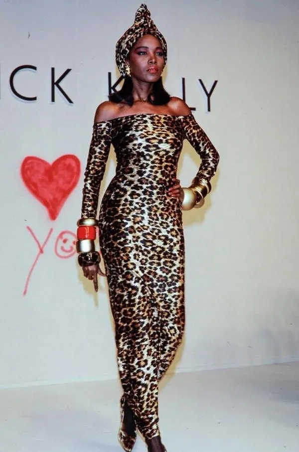 1989 A/W  Leopard Stretch Velvet Cocktail Dress