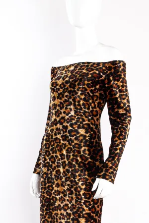 1989 A/W  Leopard Stretch Velvet Cocktail Dress