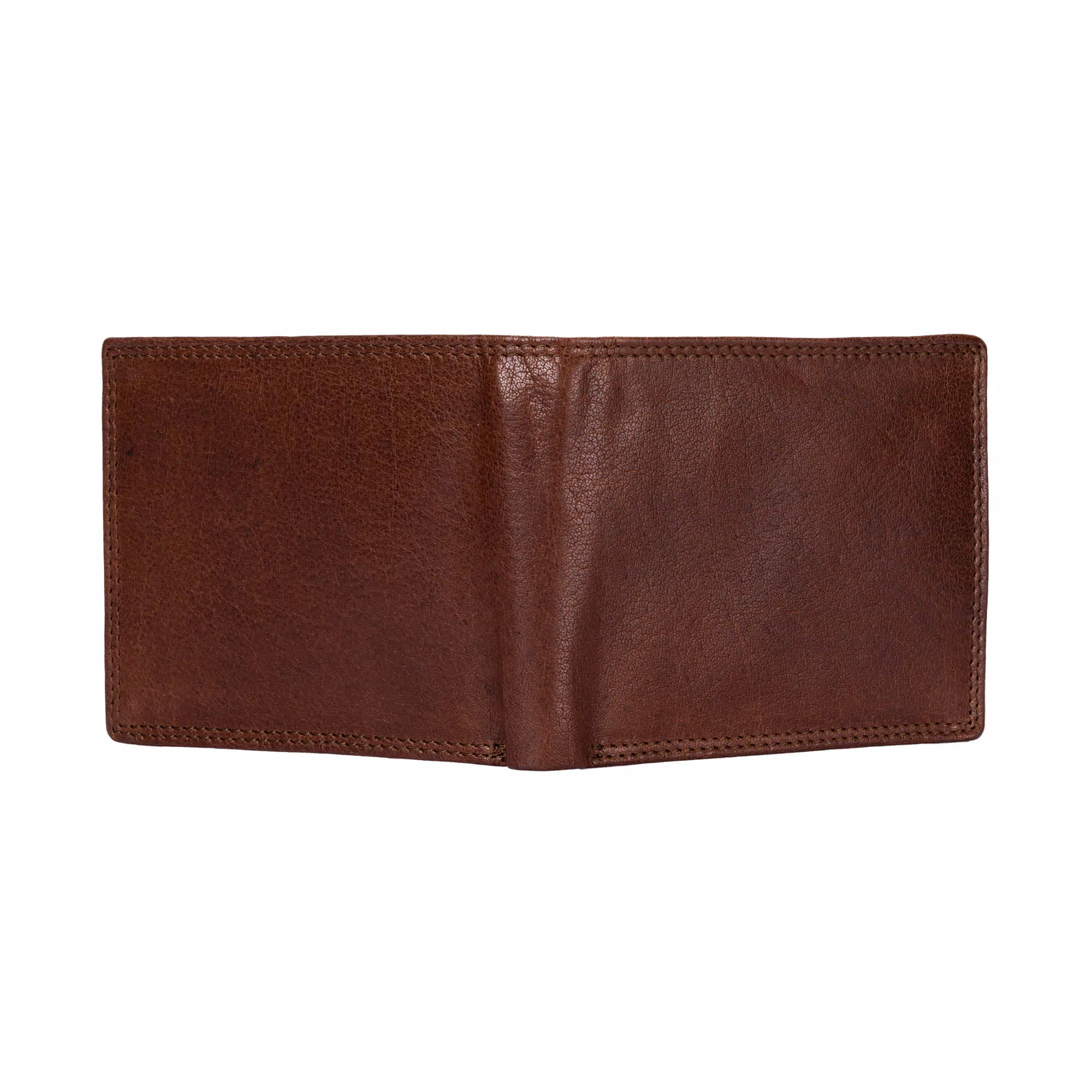 301766 Bifold Leather Wallet with Side Flap in Brown | Style n Craft