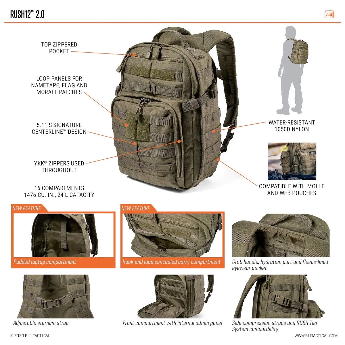 5.11 Tactical Rush 12 Backpack 2.0
