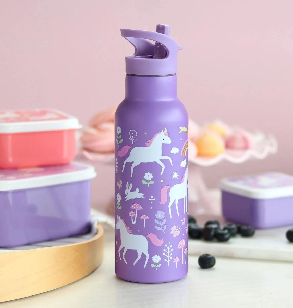 A Lovely Little Company - XL Stainless Steel Drink / Water Bottle: Unicorn Dreams