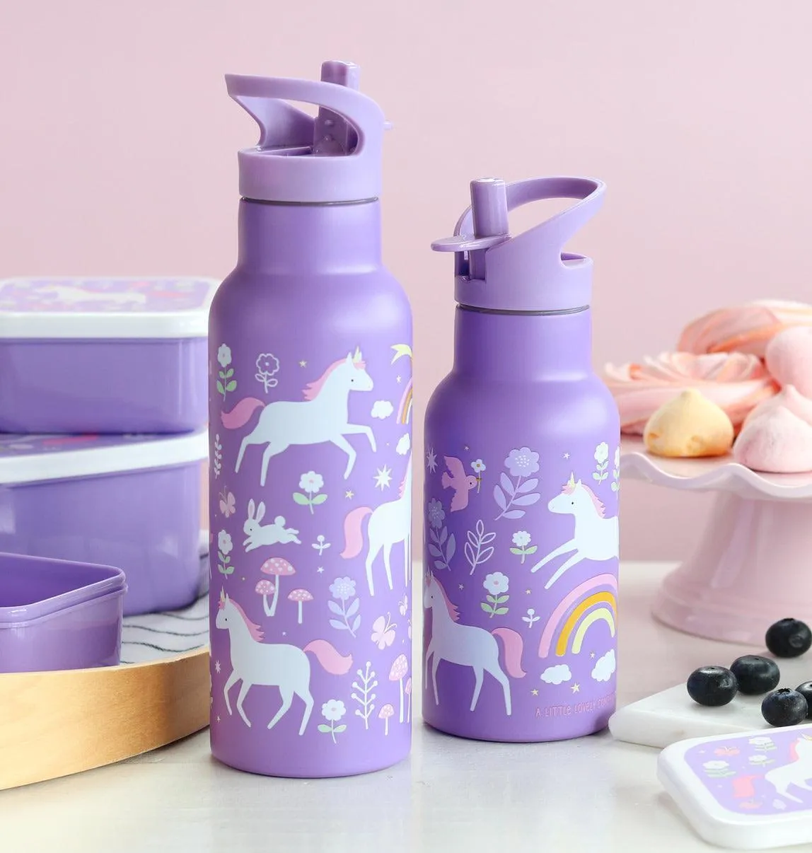 A Lovely Little Company - XL Stainless Steel Drink / Water Bottle: Unicorn Dreams