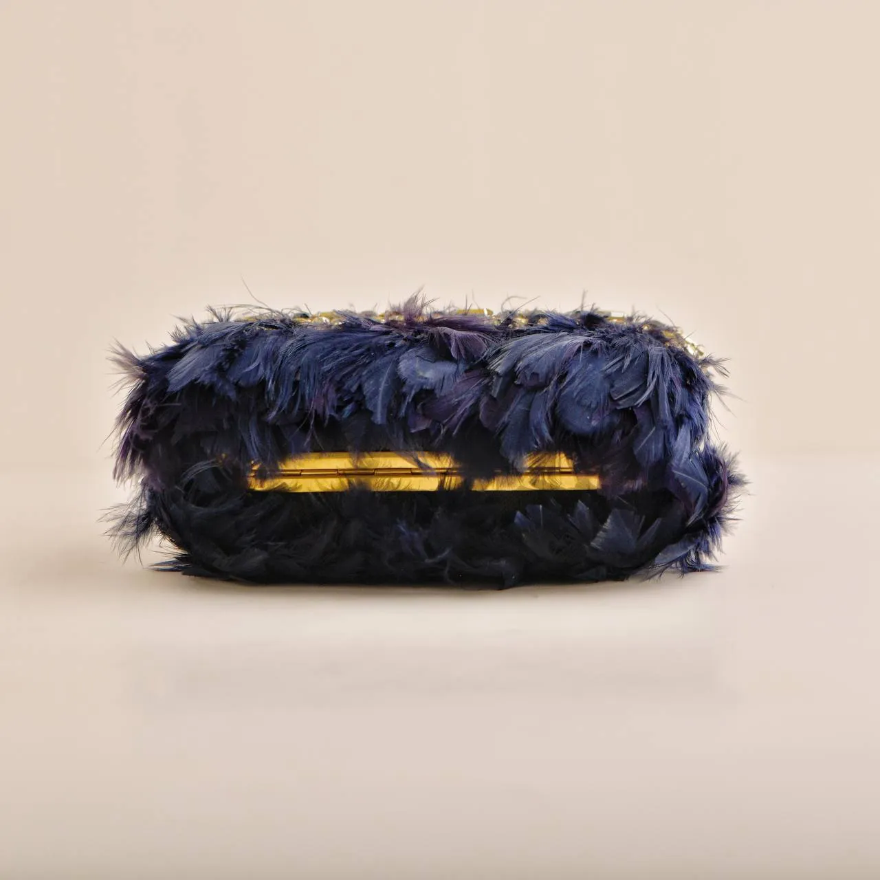 Alexander McQueen Feather-Fringe Skull Clutch Bag