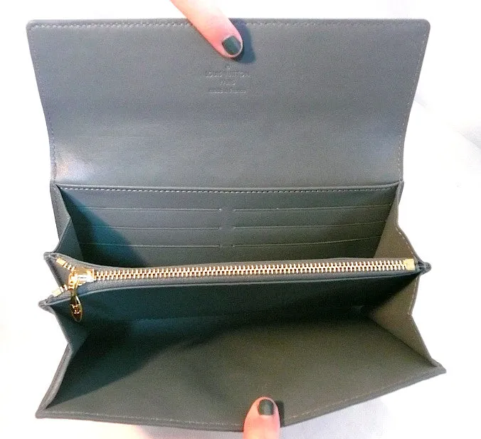 Authentic NEW in Box Louis Vuitton Sarah Vernis Blue Wallet