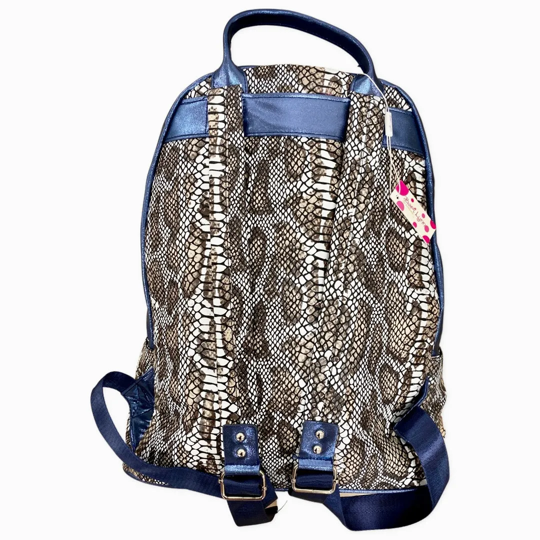 Bari Lynn Navy Glitter Snake Backpack