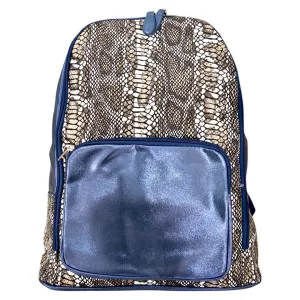Bari Lynn Navy Glitter Snake Backpack