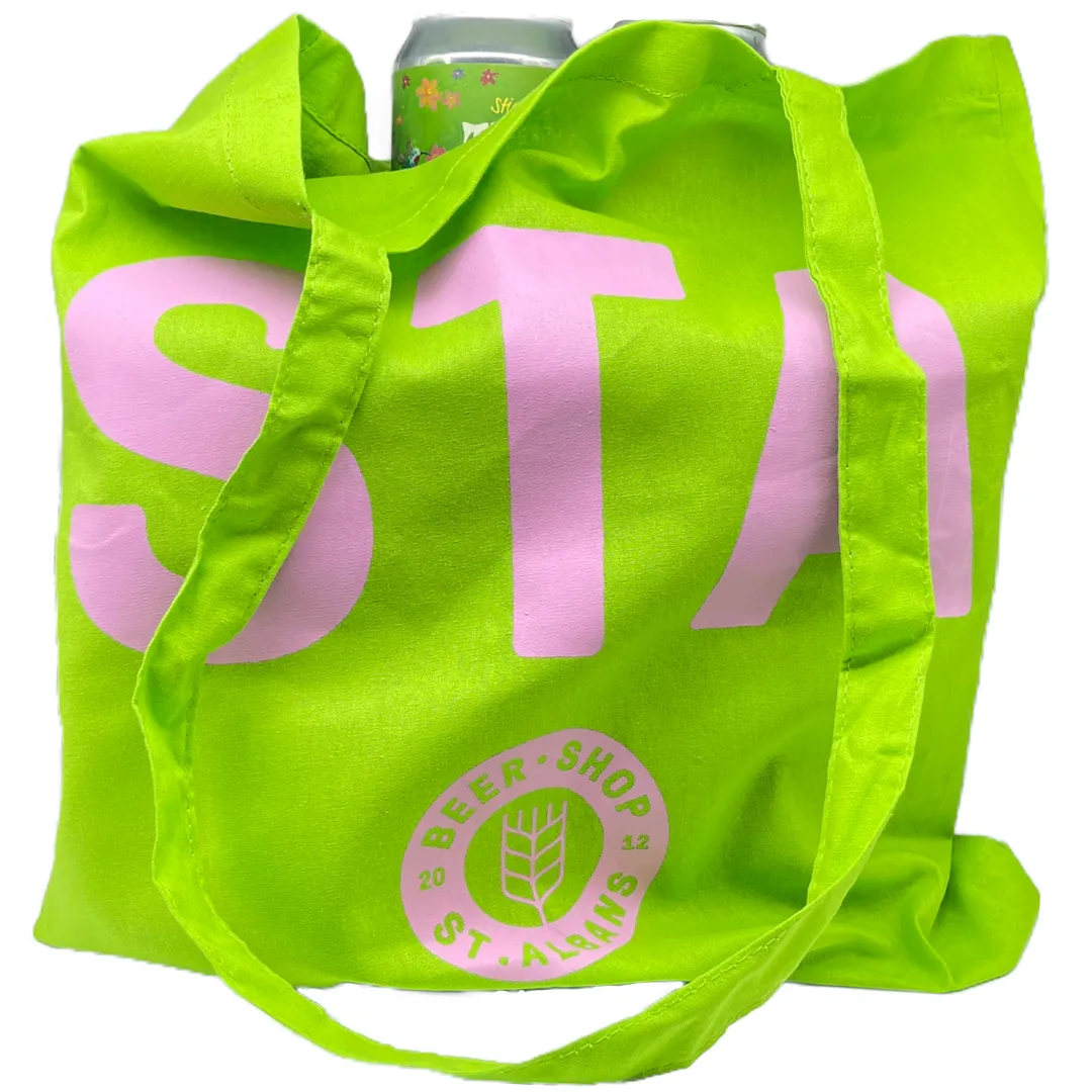 Beer Shop St Albans Screen Print Cotton Tote Bag