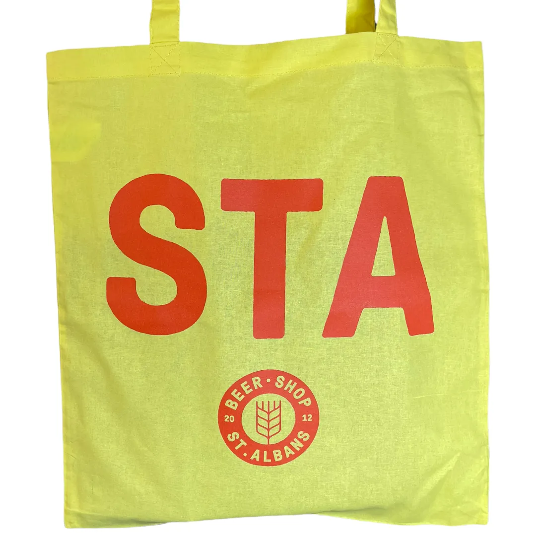 Beer Shop St Albans Screen Print Cotton Tote Bag