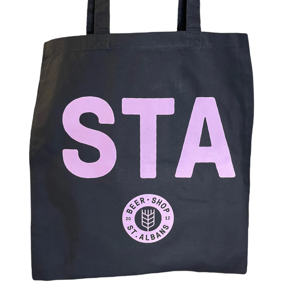 Beer Shop St Albans Screen Print Cotton Tote Bag