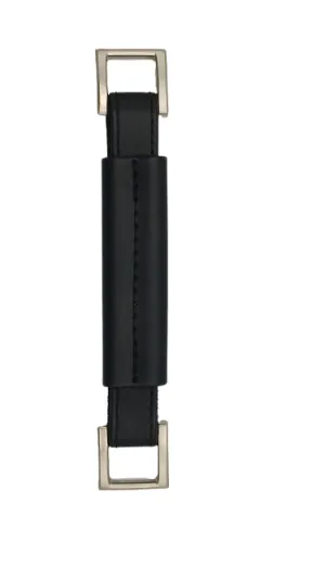 Black Vinyl Handle With Nickel Hardware - 8 3/4"