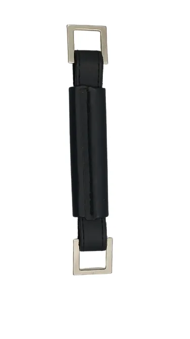 Black Vinyl Handle With Nickel Hardware - 8 3/4"