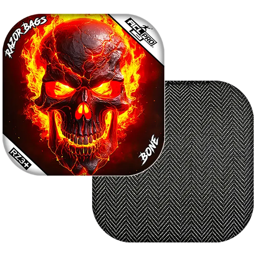 Bone | Fire Skull | ACL PRO Razor Cornhole Bags