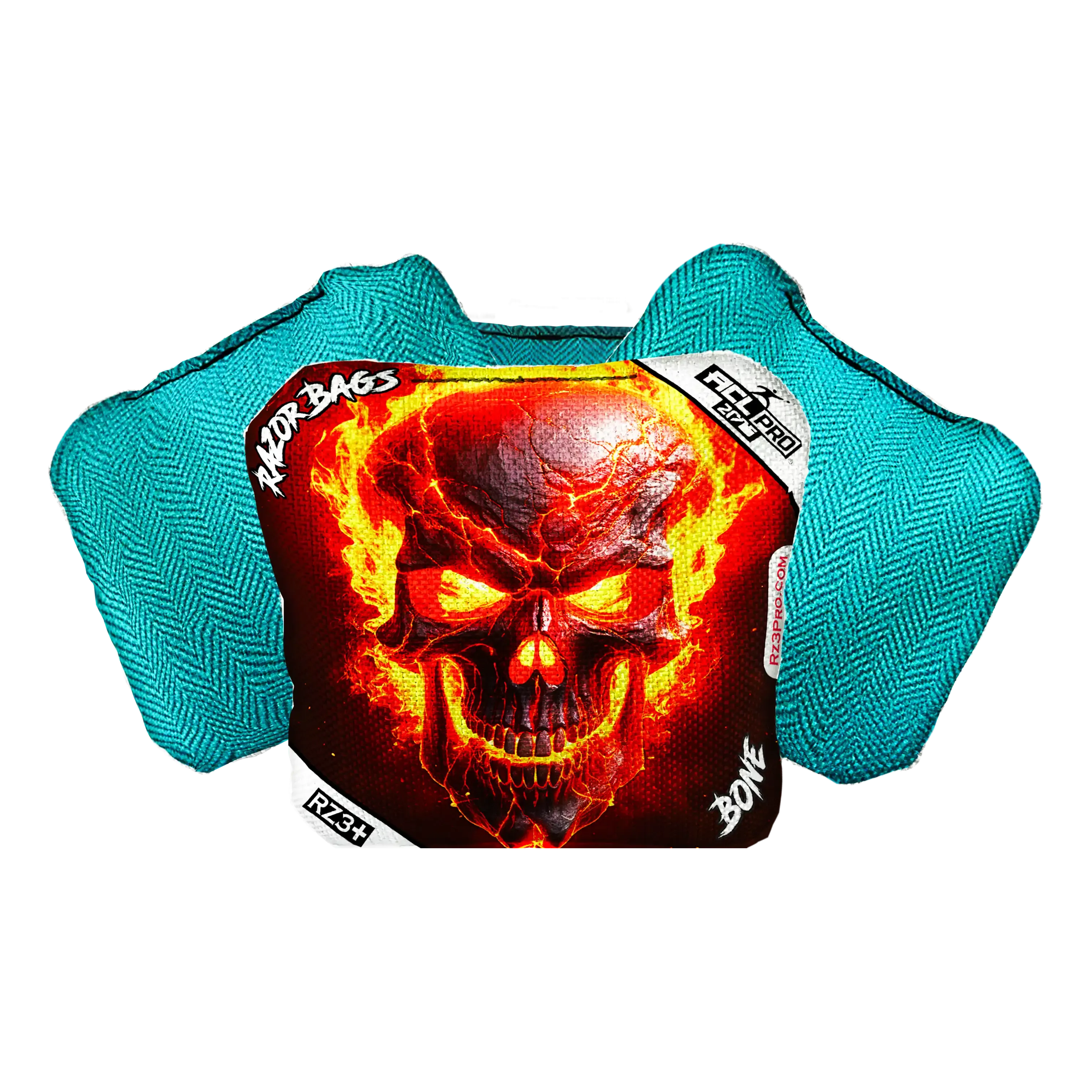 Bone | Fire Skull | ACL PRO Razor Cornhole Bags