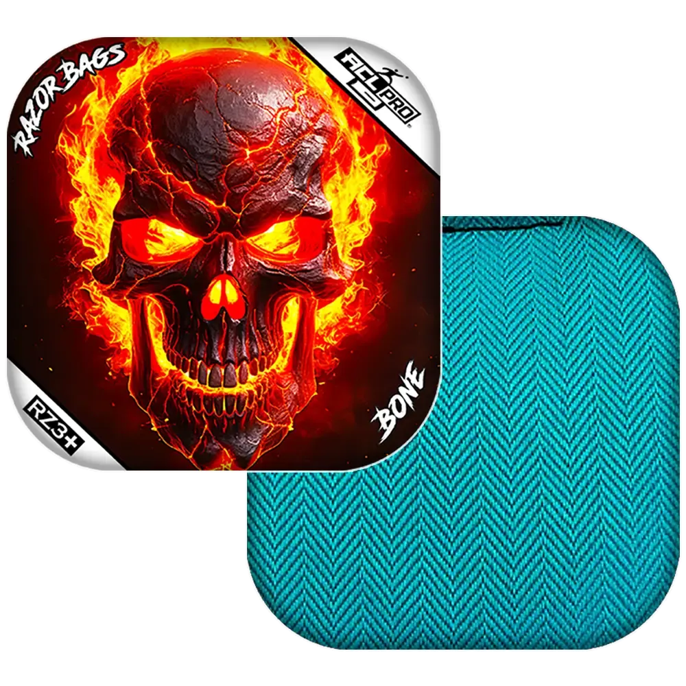 Bone | Fire Skull | ACL PRO Razor Cornhole Bags
