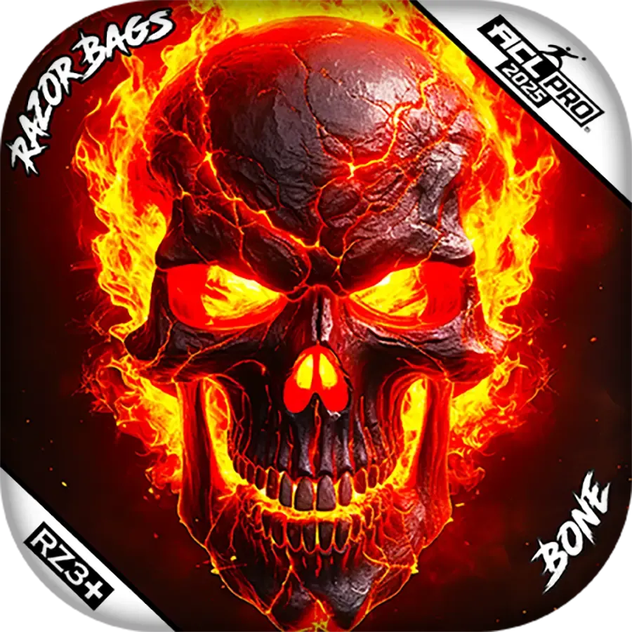 Bone | Fire Skull | ACL PRO Razor Cornhole Bags