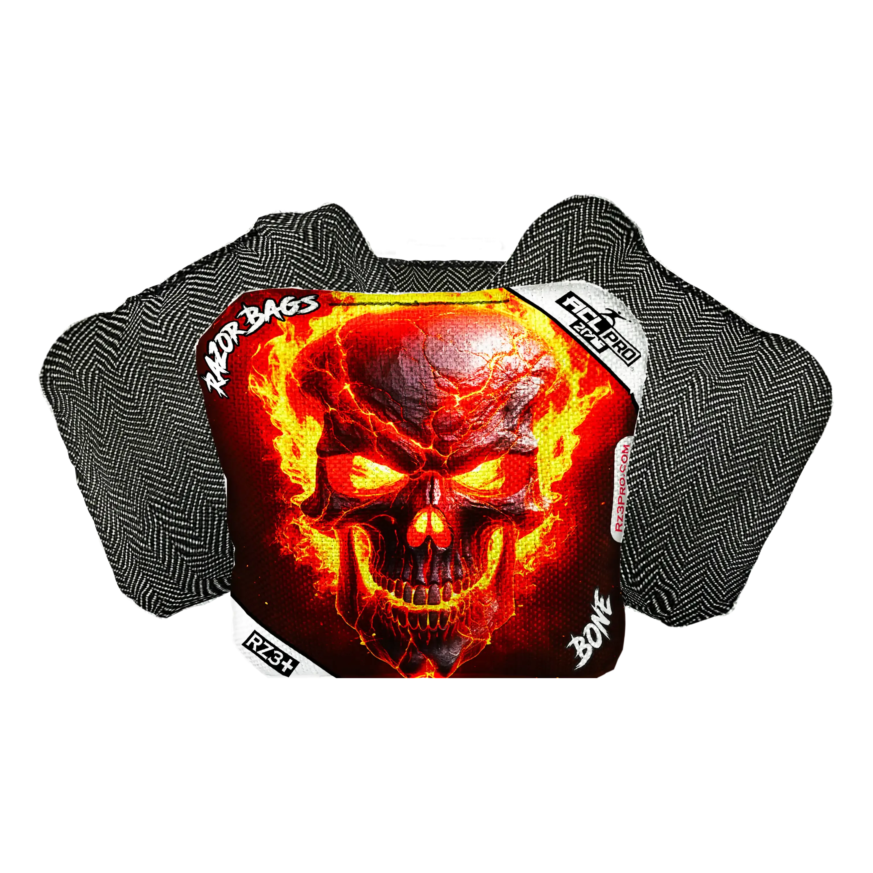 Bone | Fire Skull | ACL PRO Razor Cornhole Bags