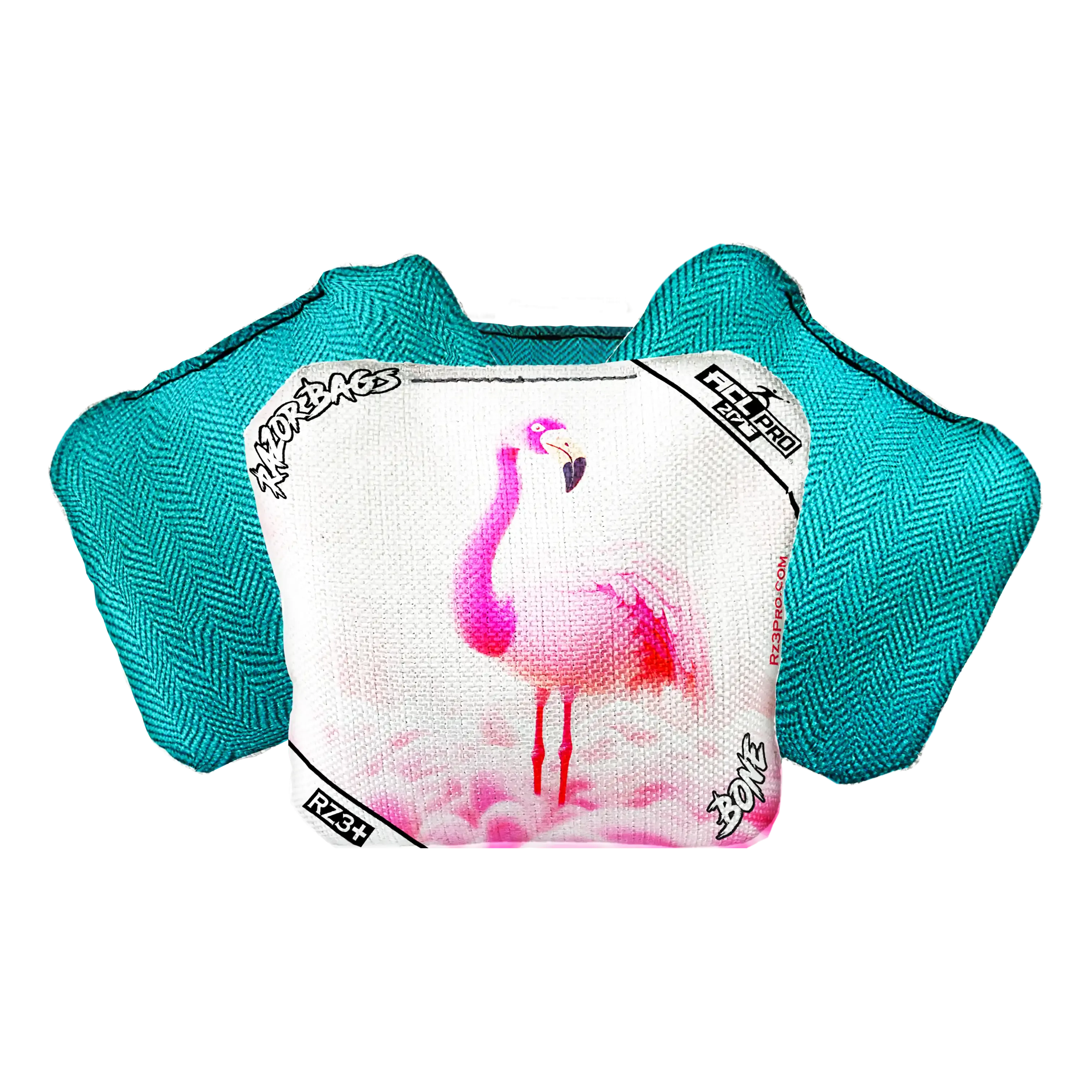 Bone | Flamingo | ACL PRO Razor Cornhole Bags