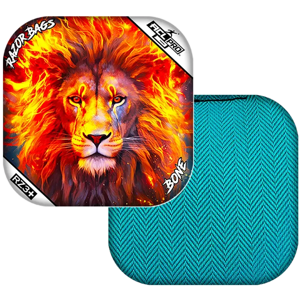 Bone | Lion Flame | ACL PRO Razor Cornhole Bags