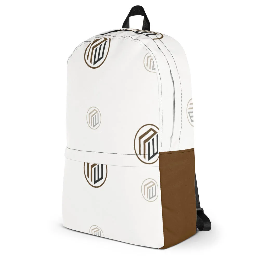 Branded White Backpack