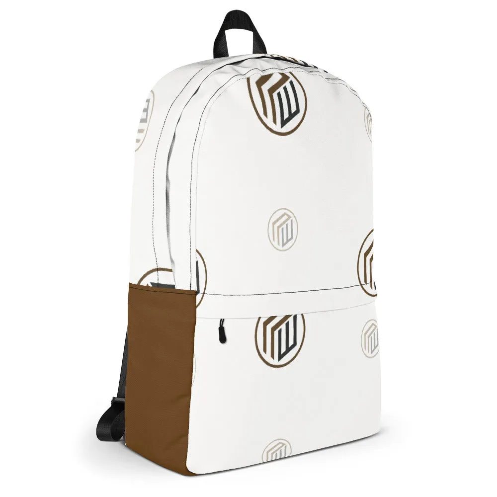 Branded White Backpack