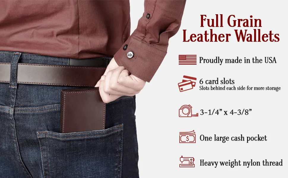 Brown Premium Leather 6 Card Slot Bifold Wallet