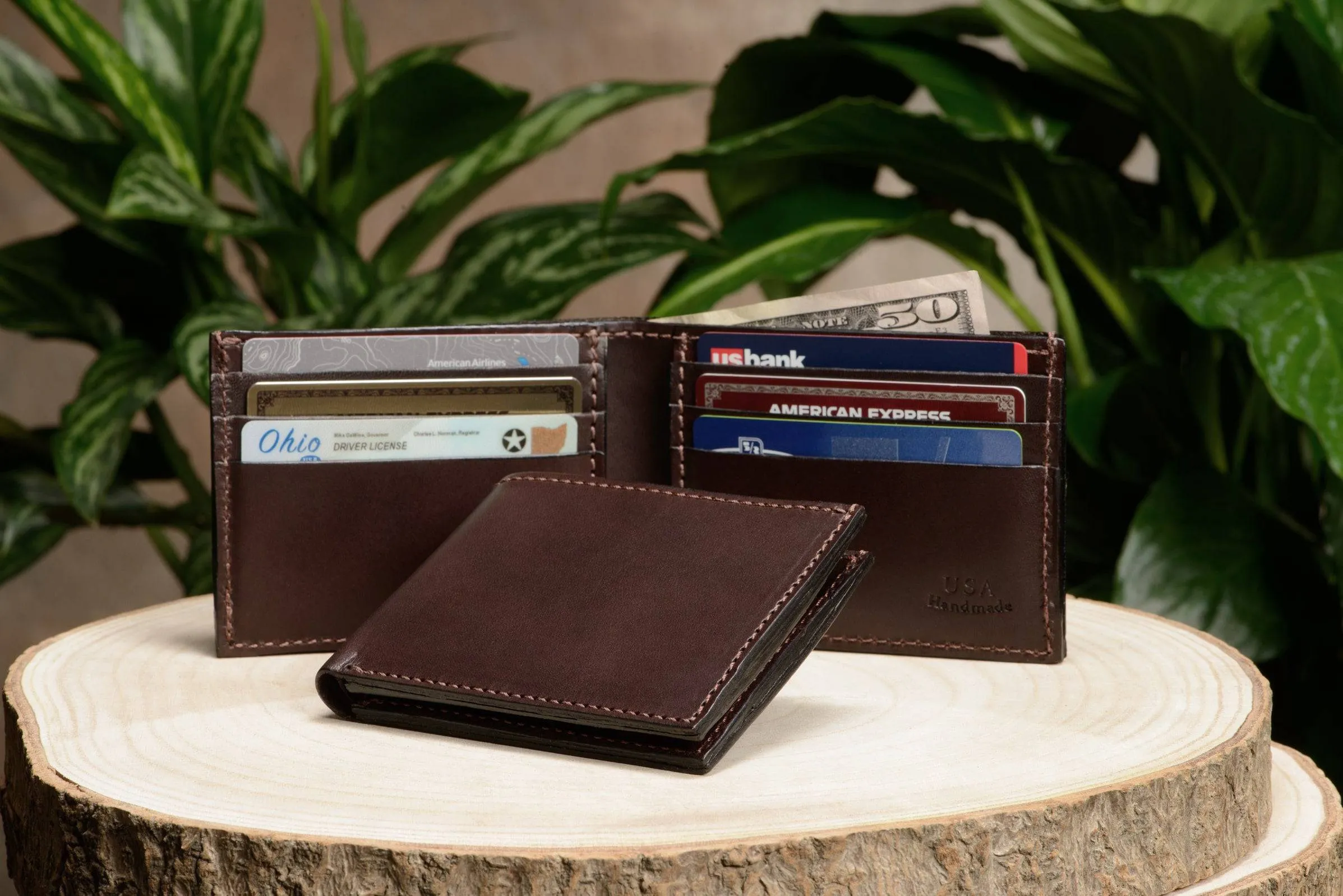 Brown Premium Leather 6 Card Slot Bifold Wallet