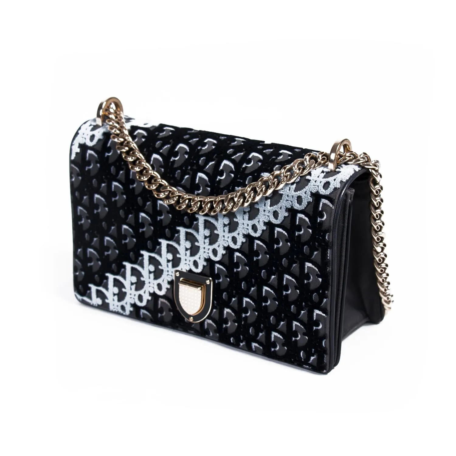 Christian Dior Diorama Oblique Velvet Flap Bag
