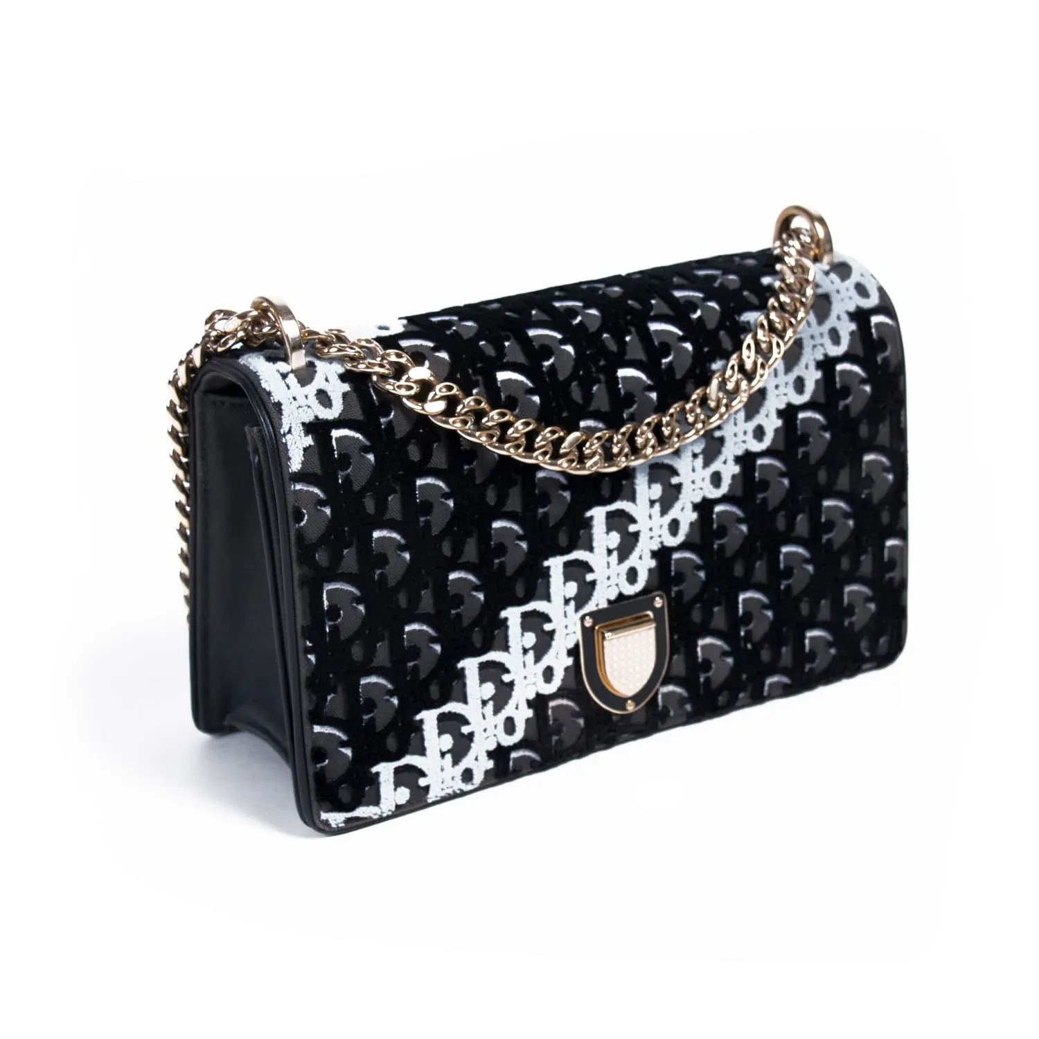 Christian Dior Diorama Oblique Velvet Flap Bag