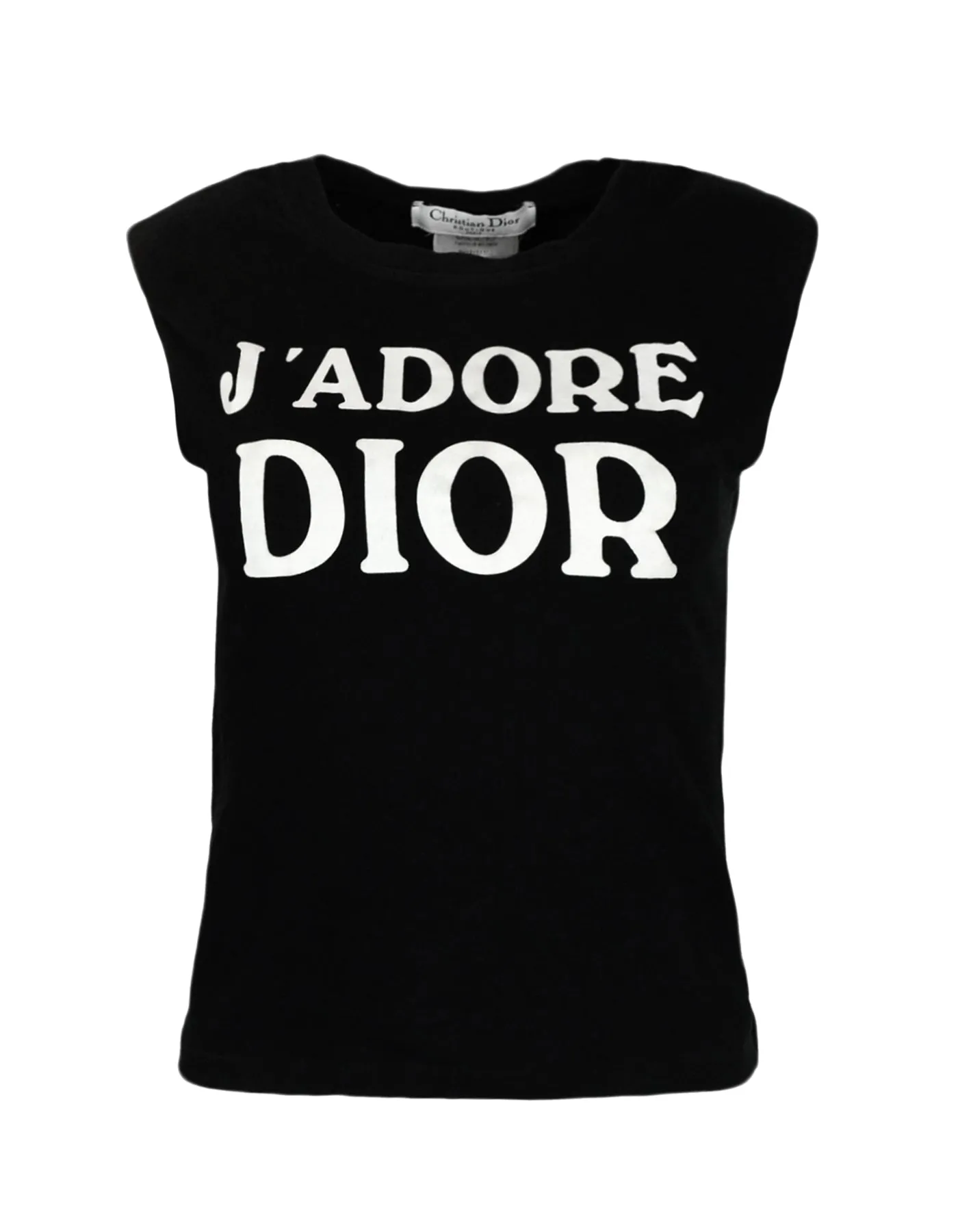 Christian Dior Vintage Black/White J'Adore Tank Top sz 6