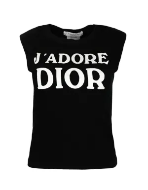 Christian Dior Vintage Black/White J'Adore Tank Top sz 6