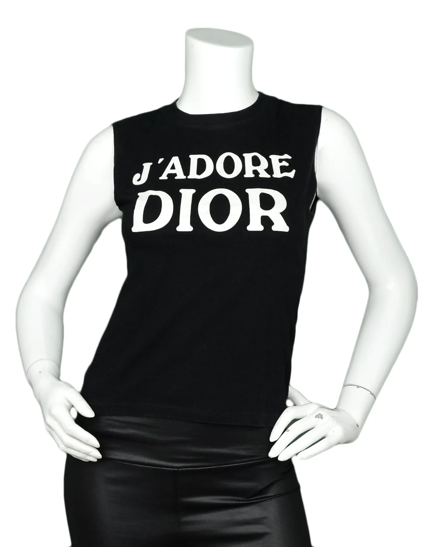 Christian Dior Vintage Black/White J'Adore Tank Top sz 6