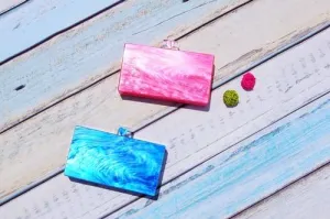 Colorful Marble Acrylic Box Clutch
