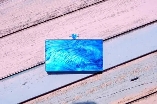 Colorful Marble Acrylic Box Clutch