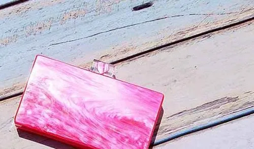 Colorful Marble Acrylic Box Clutch