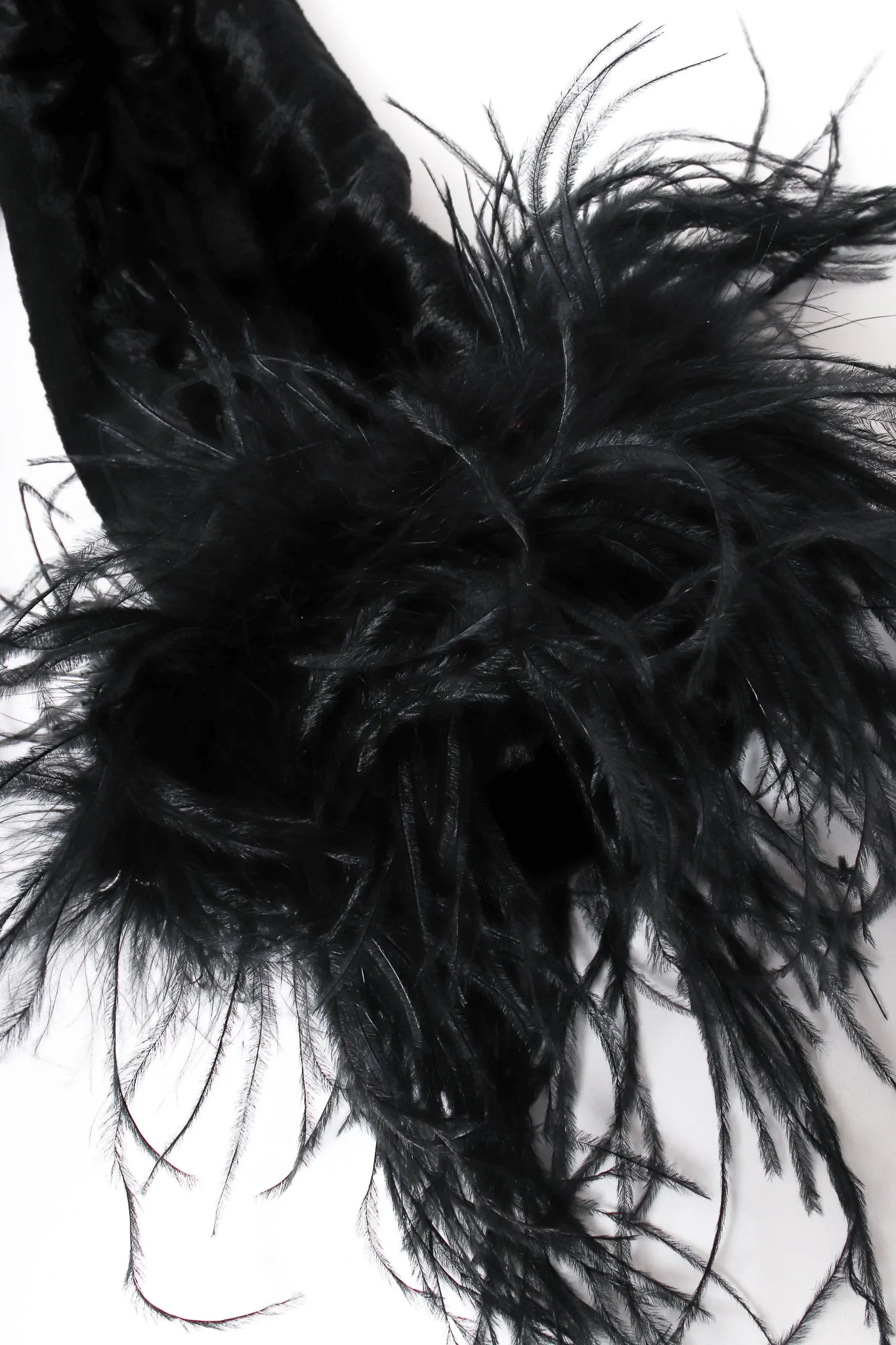 Crushed Velvet Ostrich Feather Jacket