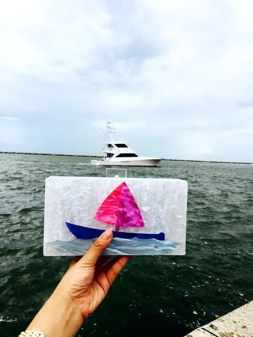 Designer Acrylic Boat Clutch