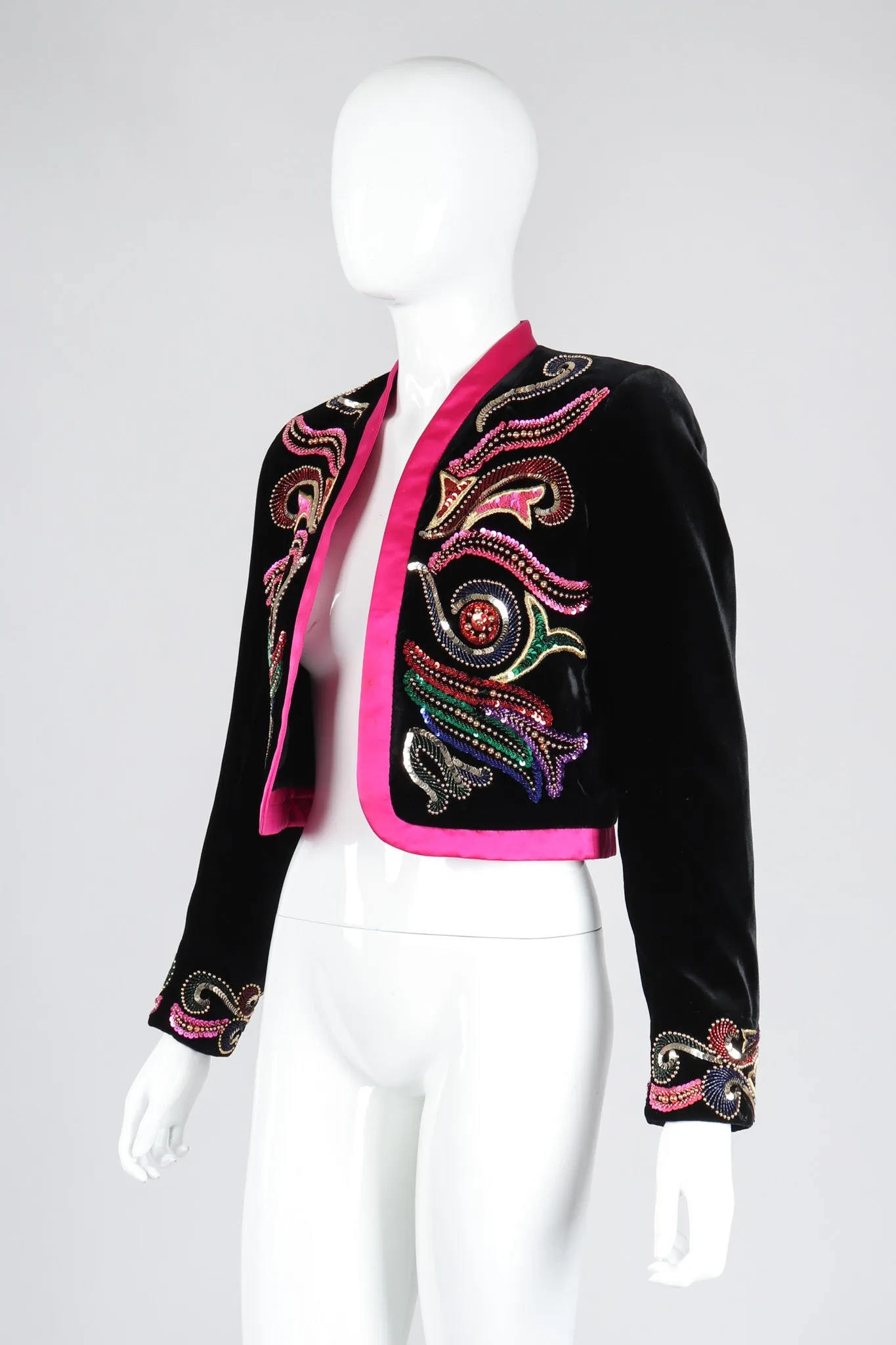 Embellished Velvet Bolero Jacket