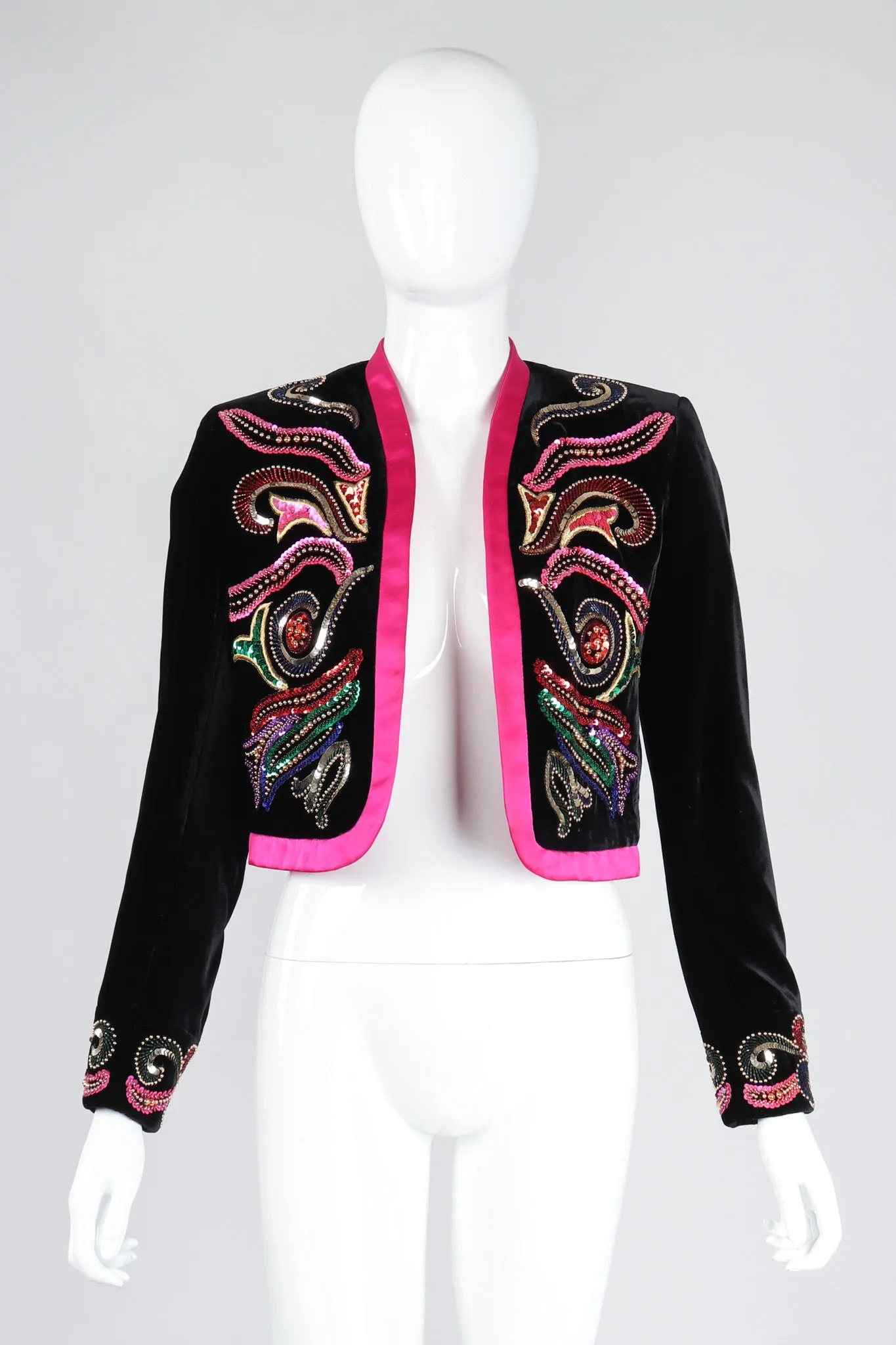 Embellished Velvet Bolero Jacket