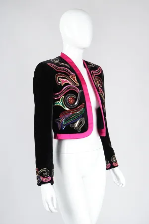 Embellished Velvet Bolero Jacket