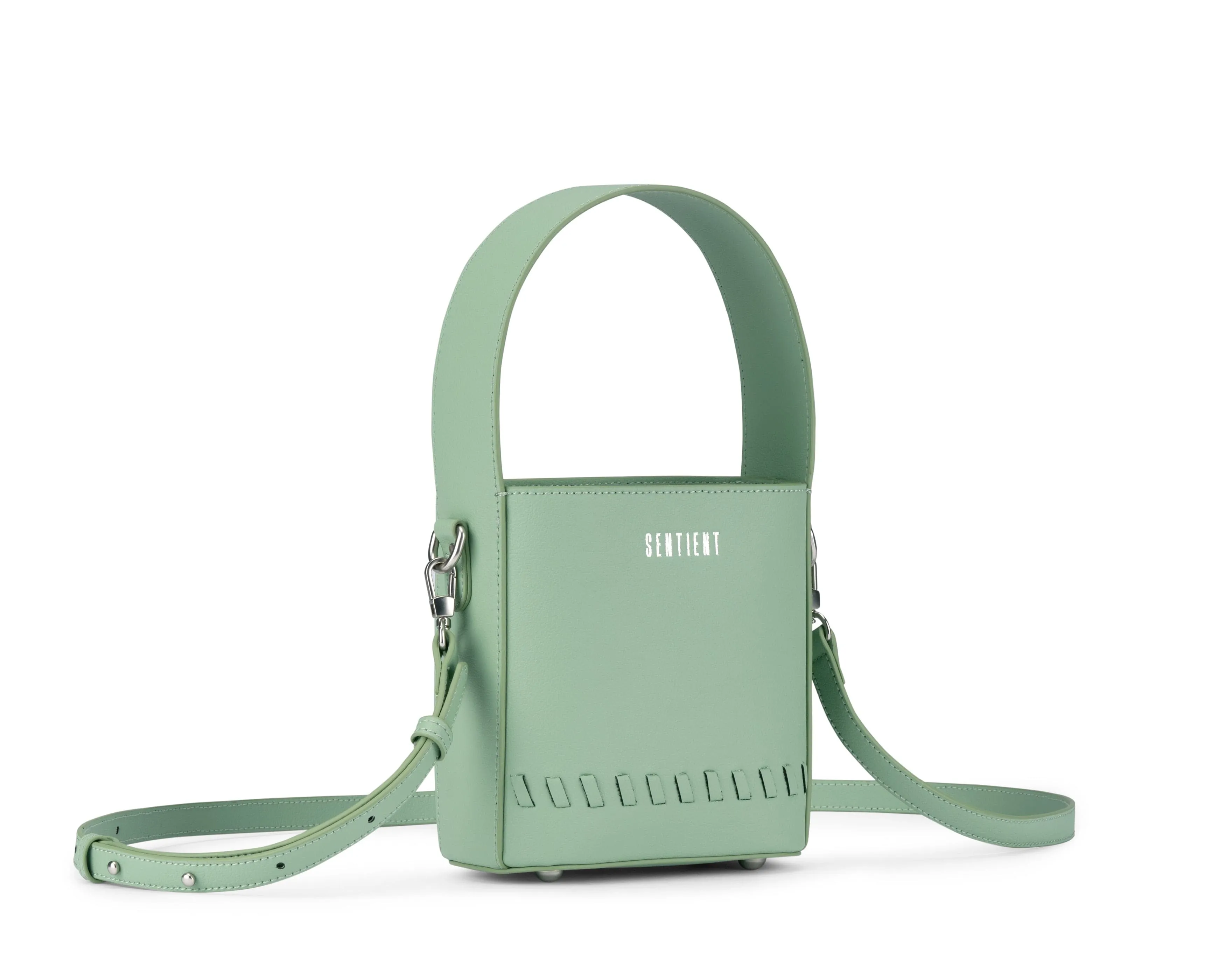 Fauna Mini Apple Leather Vegan Crossbody Bag | Basil