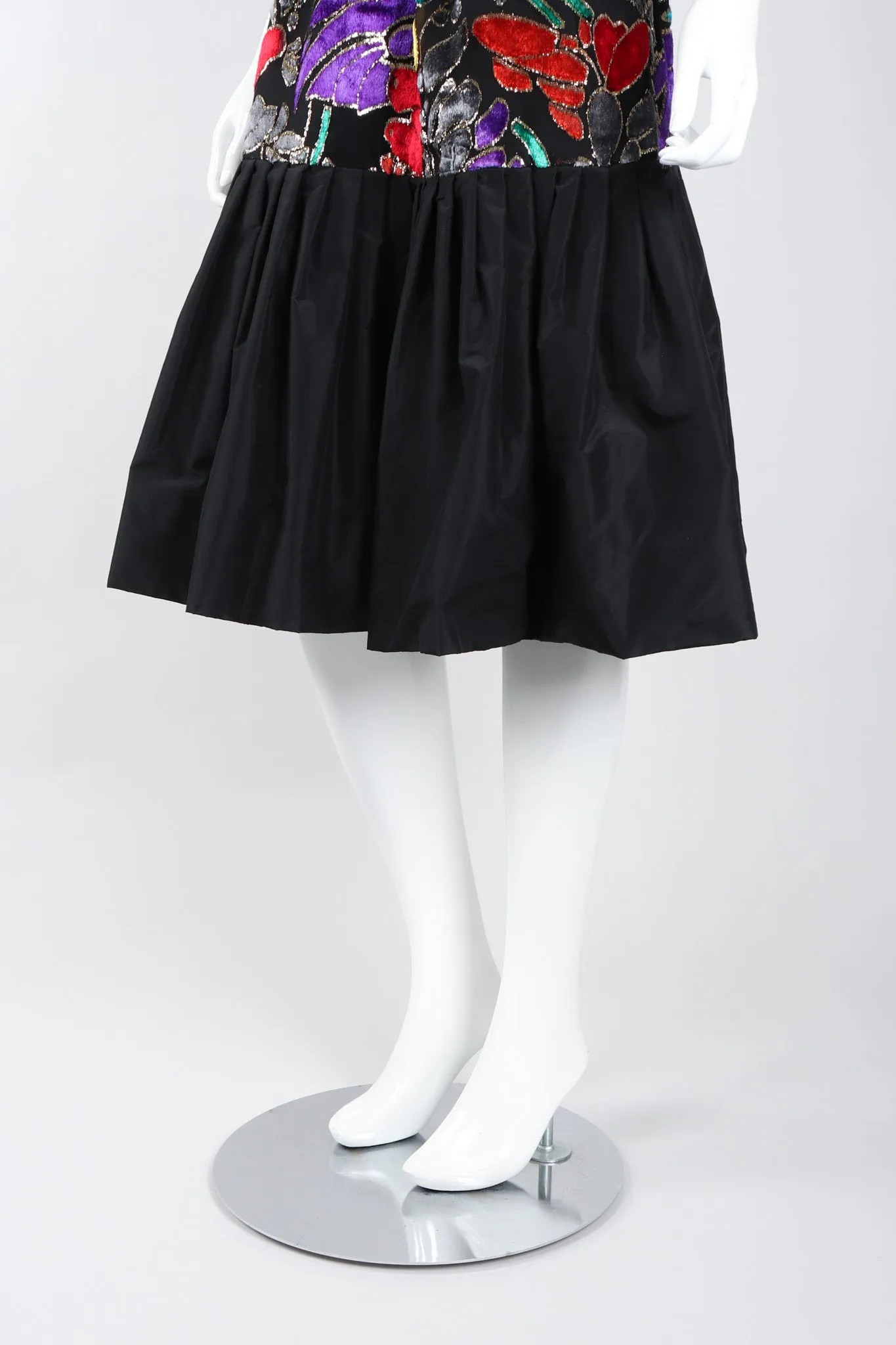 Floral Velvet Lamé Burnout Dress