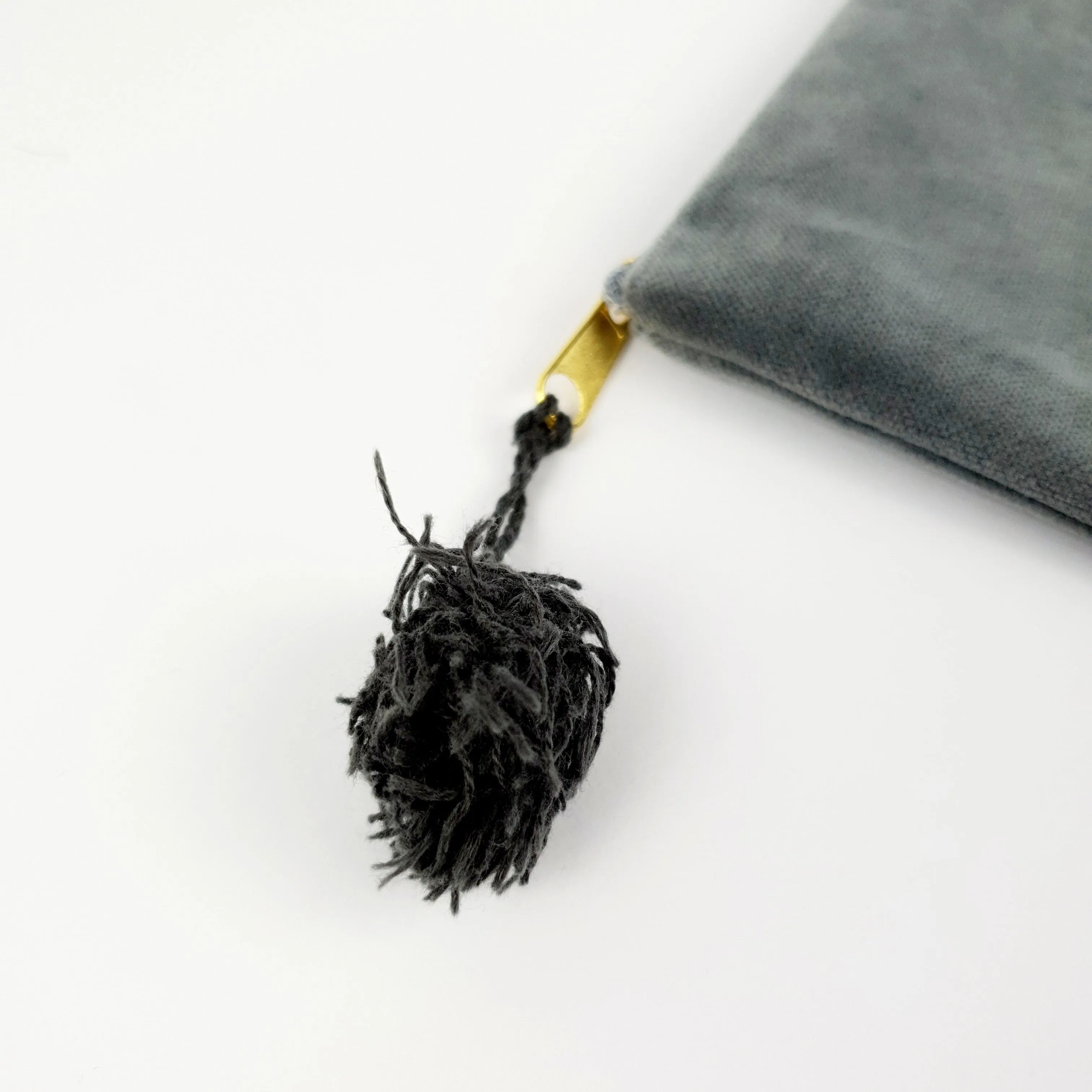 Grey Velvet Cosmetic Bag