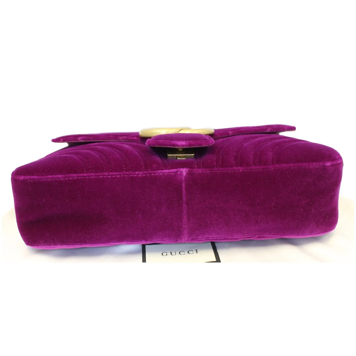 GUCCI GG Marmont Velvet Medium Shoulder Bag Purple 443496