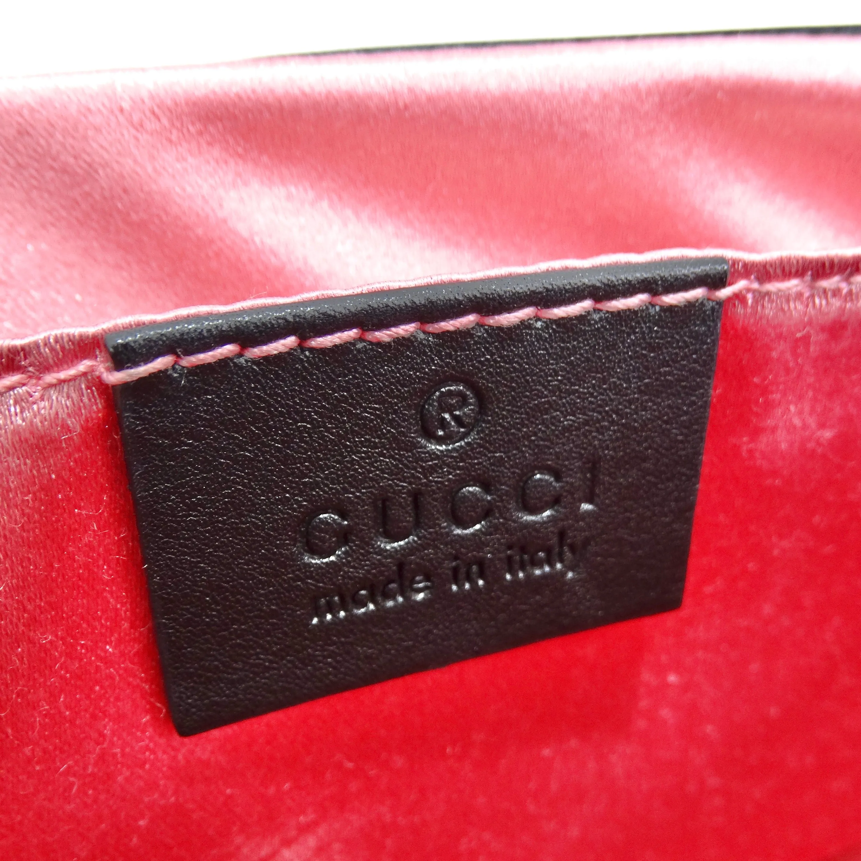 Gucci Velvet Matelasse Mini GG Marmont Shoulder Bag Black