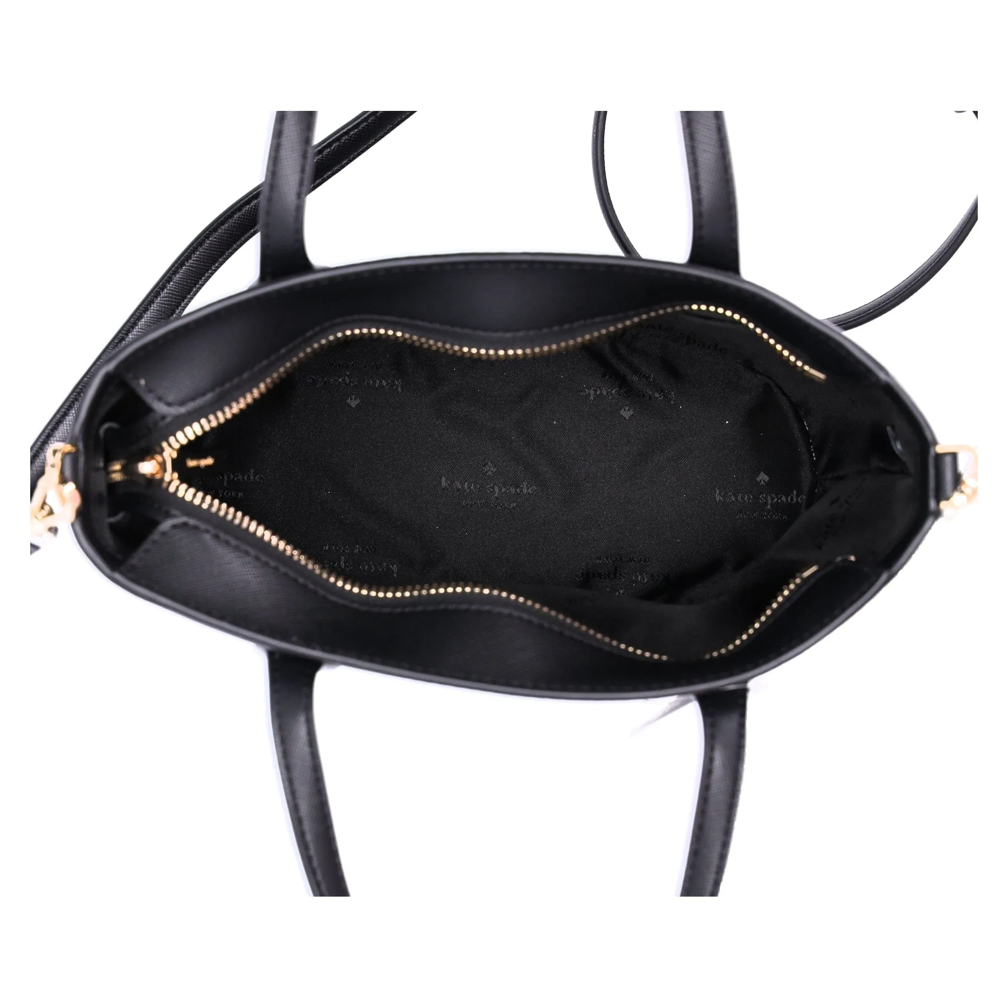 Kate Spade Glitter Glimmer Small Zip Satchel Crossbody Bag Black Holiday
