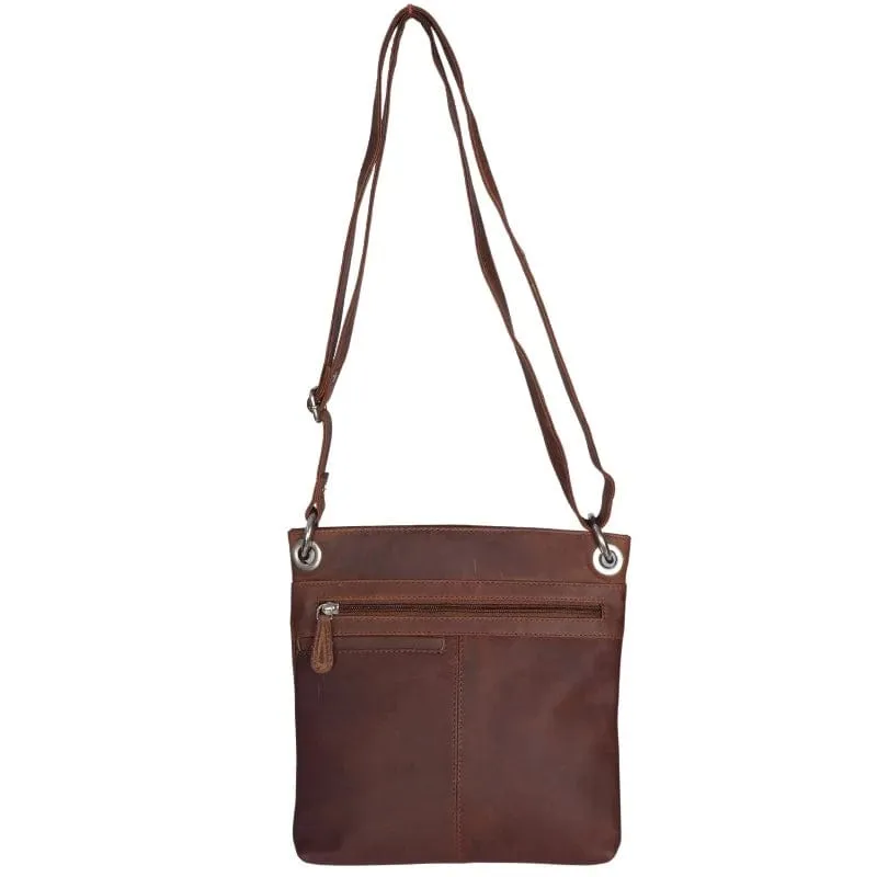 Leather Handbag with Floral Tooling (EHSA01)