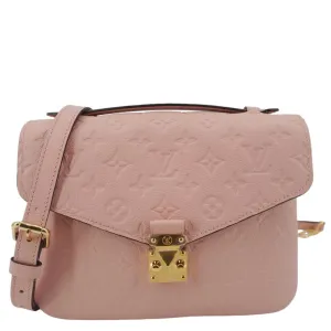 LOUIS VUITTON Metis Pochette Empreinte Leather Crossbody Bag Pink